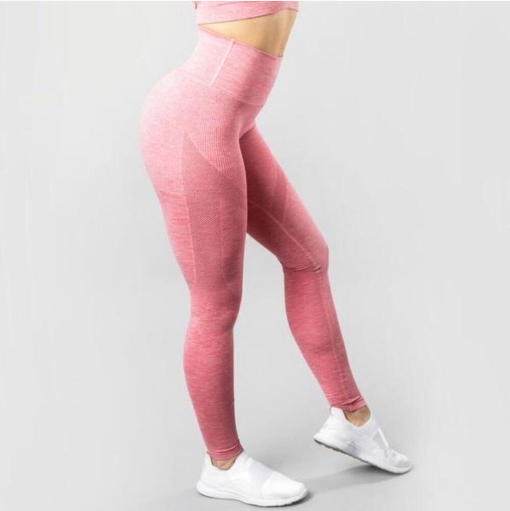 Alphalete Rose Pink Seamless High Waisted Aero Contour Leggings Size Small
